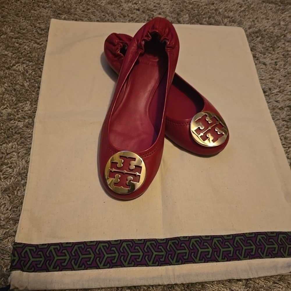 Tory Burch Red Ballet Flats